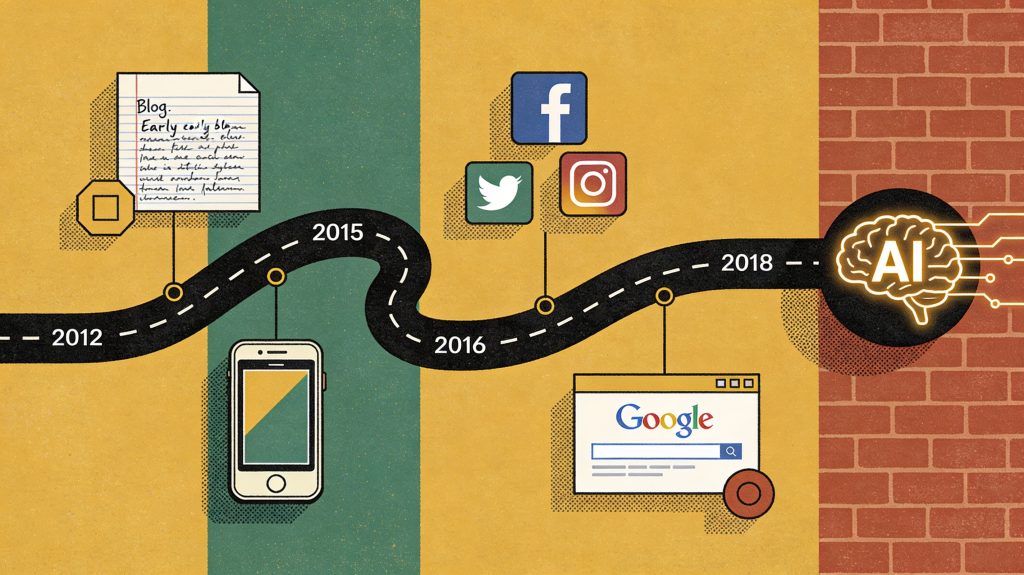 A web journey from 2012 to 2018.