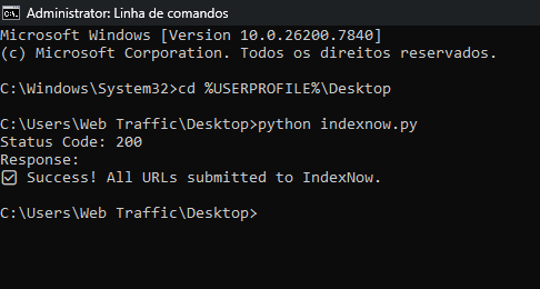 Easy Submit IndexNow URL's Using Python (7-Step-Guide) 8 submit to indexnow successfully